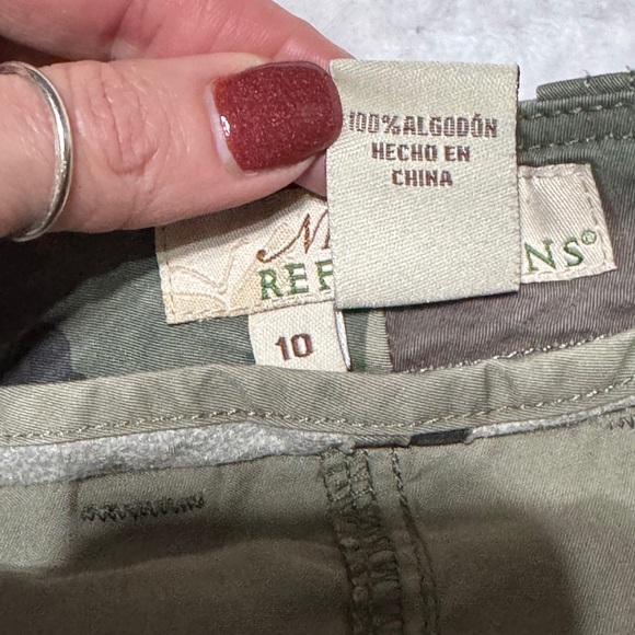 Natural Reflections Camouflage Midi Skirt Green and Brown Pockets Size 10 - Picture 14 of 15